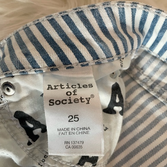 Articles of Society Blue and White Striped Skinny Jeans - Picture 8 of 8